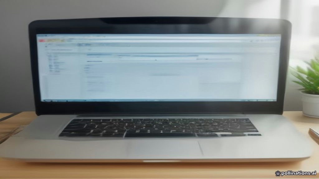 A laptop displaying a spreadsheet on a clean desk workspace.