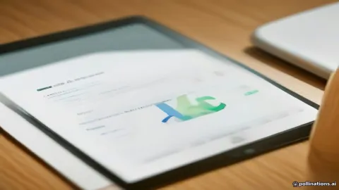 An iPad displaying Google Sheets on a wooden desk.