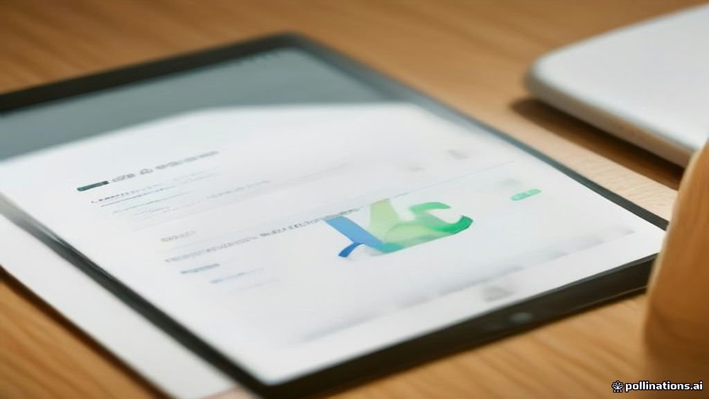 An iPad displaying Google Sheets on a wooden desk.