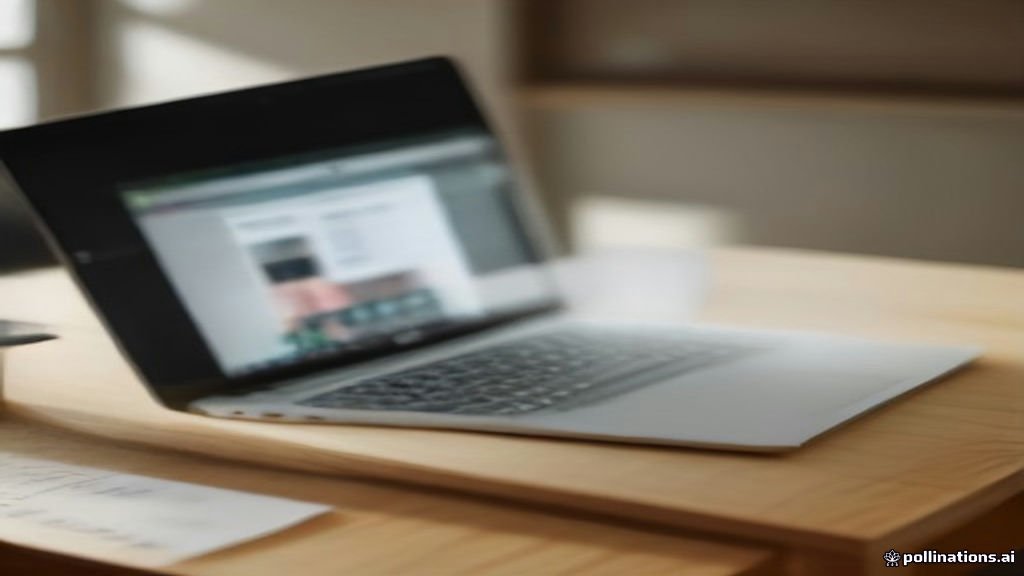 Laptop displaying account security and profile verification settings on a desk
