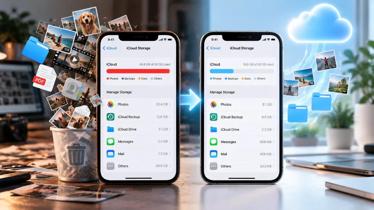 حل مشكلة icloud ممتلئ وتفريغ مساحة التخزين في الآيفون
