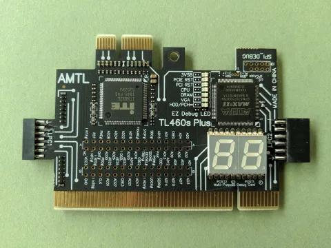 Computer motherboard interior for hardware troubleshooting