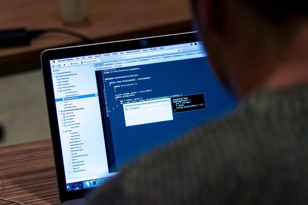 Developer working on code with AI tools