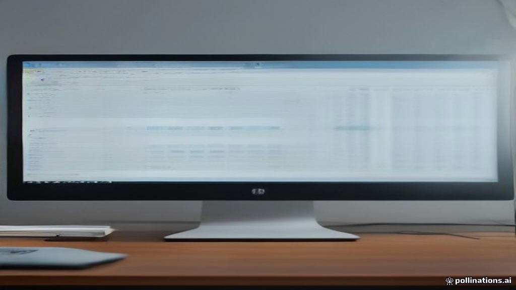 Computer monitor displaying spreadsheet formulas and data