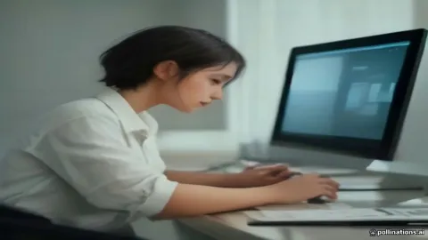 شخص يتعلم برامج الكمبيوتر على جهاز حديث