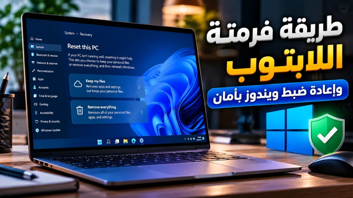 طريقة فرمتة اللابتوب وإعادة ضبط ويندوز بأمان