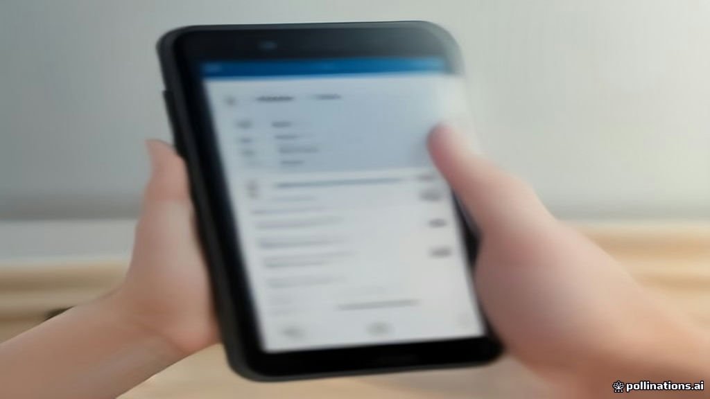 شاشة هاتف ذكي توضح عملية تحديث تطبيق البريد الإلكتروني