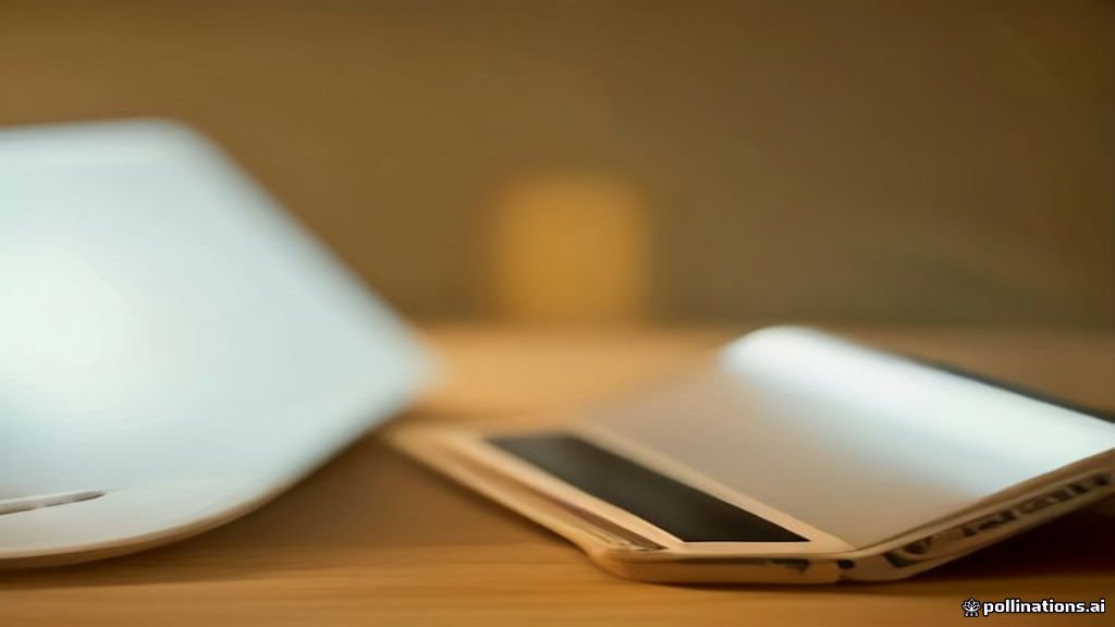 ايباد معلق على شعار تفاحة أبل