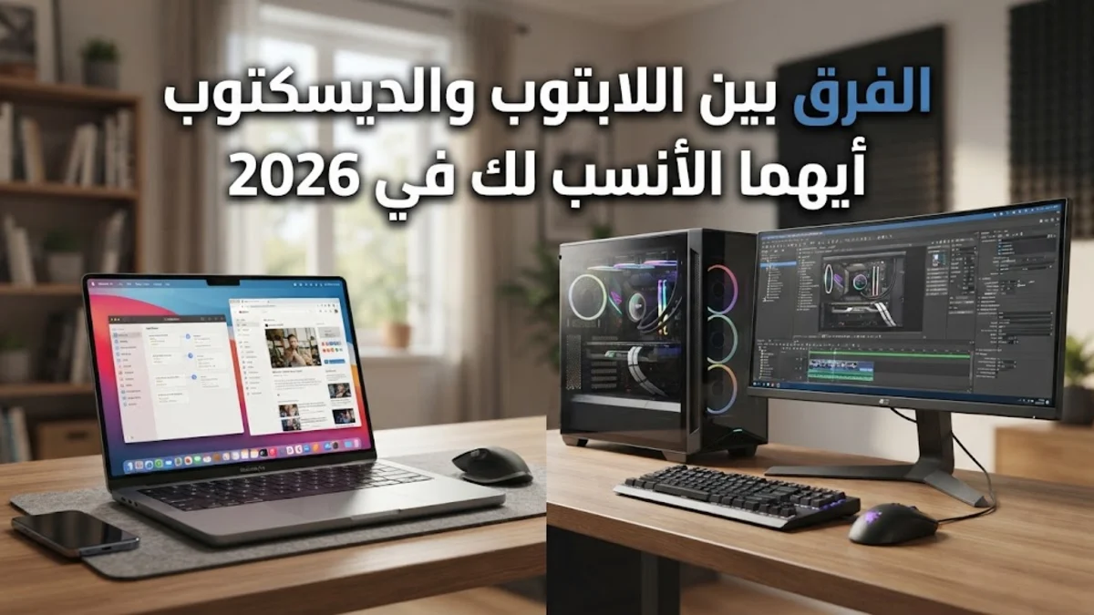 الفرق بين اللابتوب والديسكتوب وأيهما الأنسب لك في 2026