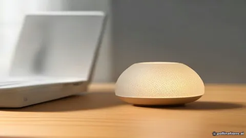 Mesh Wi-Fi router showing a blinking yellow light indicator