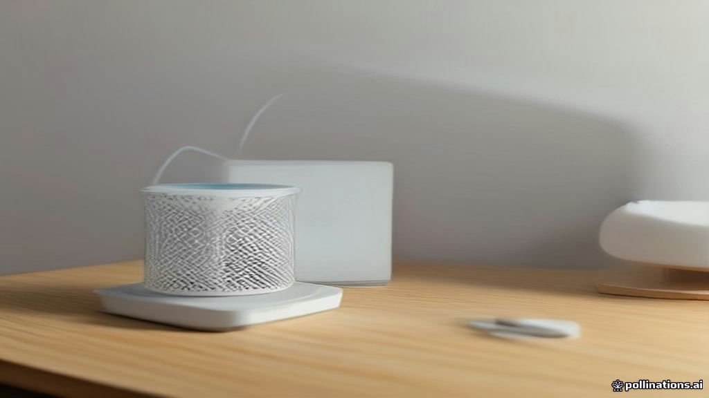 Modern mesh Wi-Fi router and cable modem on a wooden desk