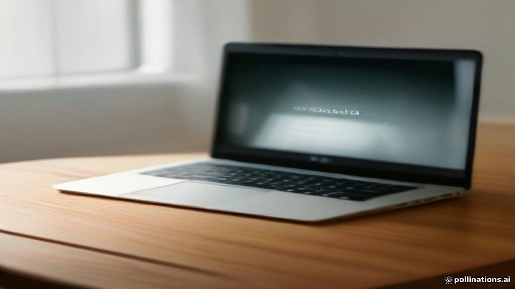 Laptop computer showing a document on screen