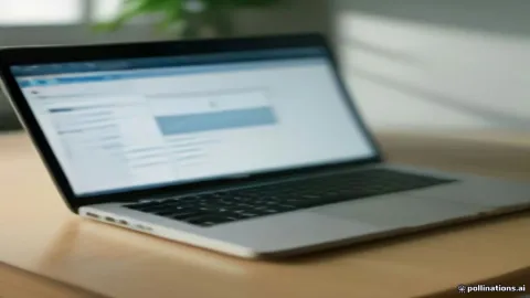 Modern laptop displaying an email inbox application