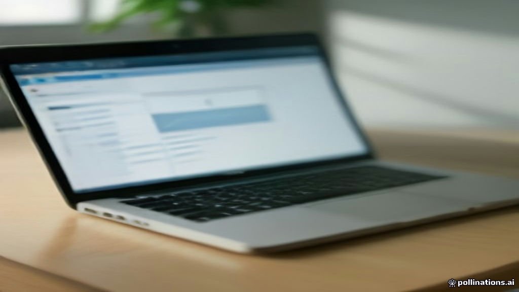 Modern laptop displaying an email inbox application