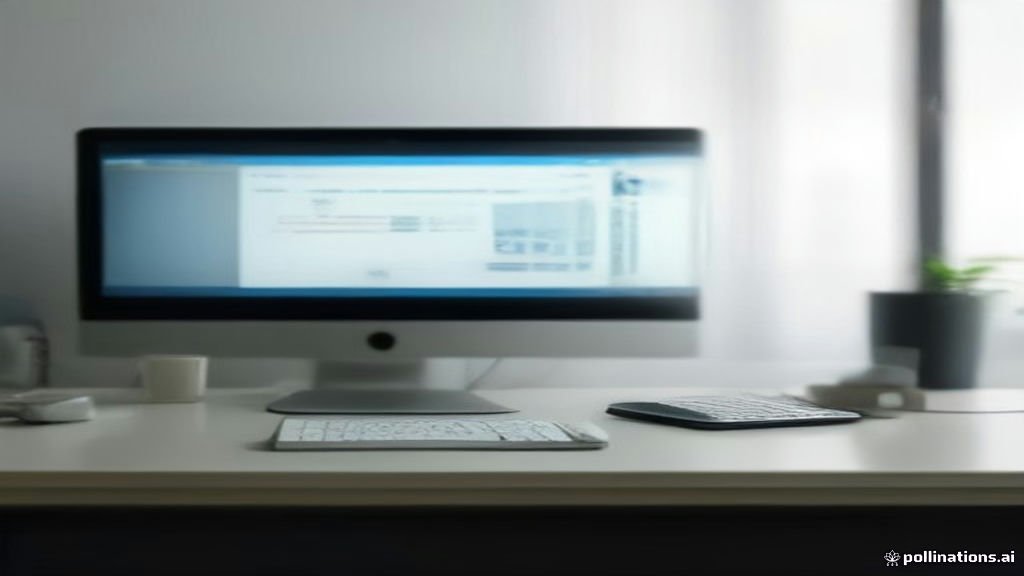 Desktop computer setup on a clean desk workspace