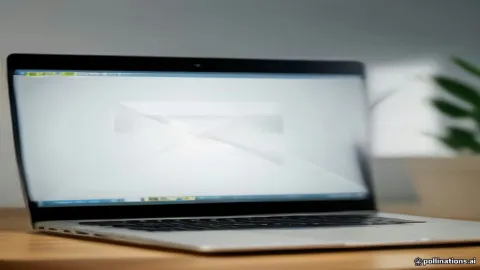 شاشة كمبيوتر تعرض واجهة بريد إلكتروني آمنة ومحمية من هجمات التصيد الاحتيالي