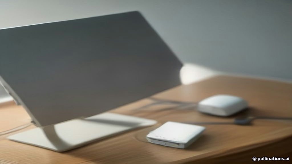 A modern wireless router and networking equipment on a desk