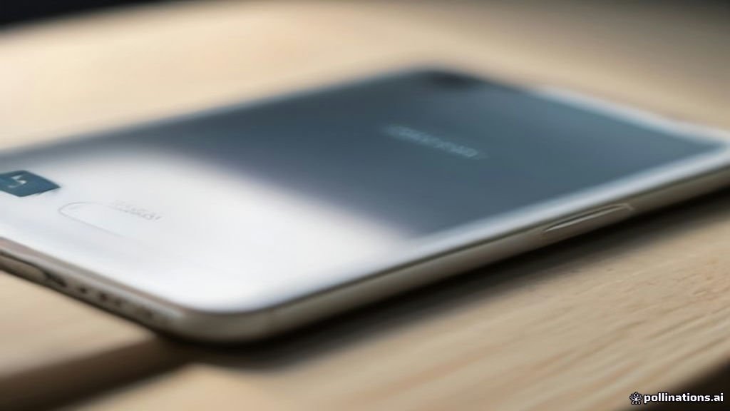 Samsung Galaxy smartphone resting on a clean desk during troubleshooting.