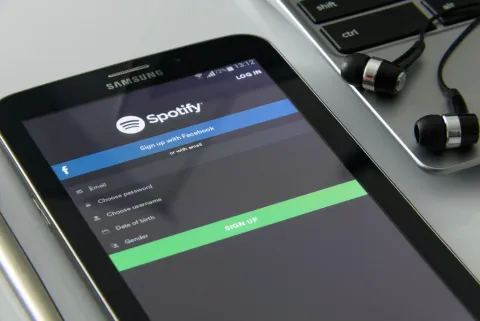 Samsung Galaxy Tab on a desk