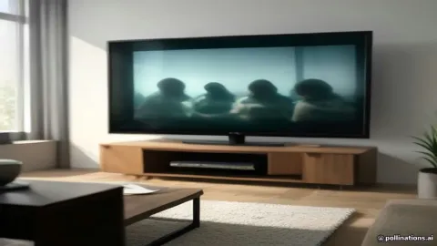 تلفزيون ذكي في غرفة المعيشة
