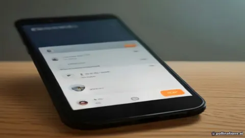 شاشة هاتف ذكي تظهر واجهة تطبيق دردشة وتواصل اجتماعي حديث