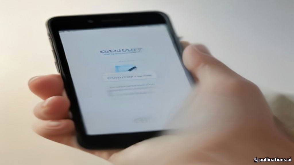 Smartphone displaying account security settings and two-factor authentication prompt