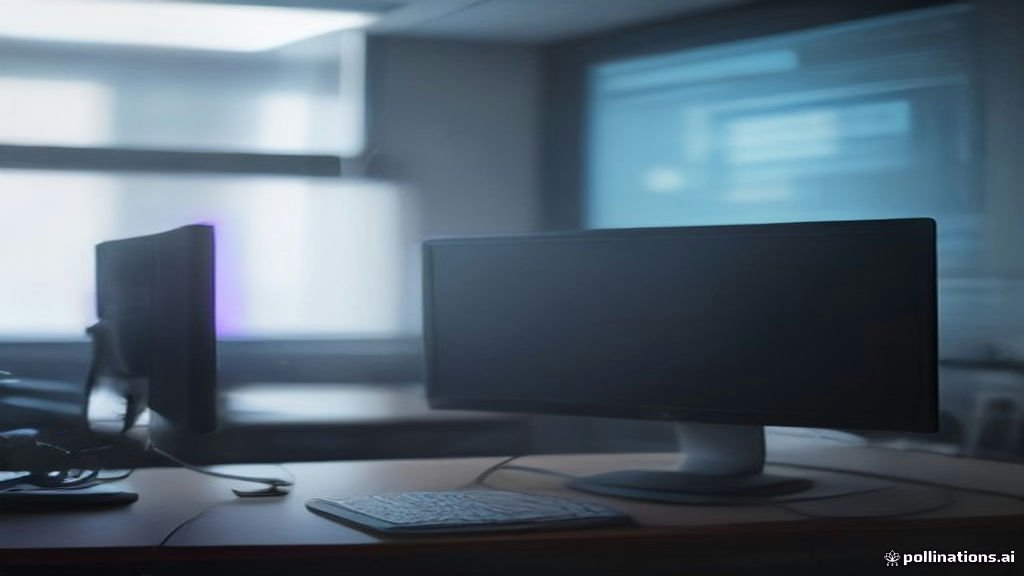 واجهة برنامج Power Automate Desktop على شاشة كمبيوتر حديثة في مكتب عمل