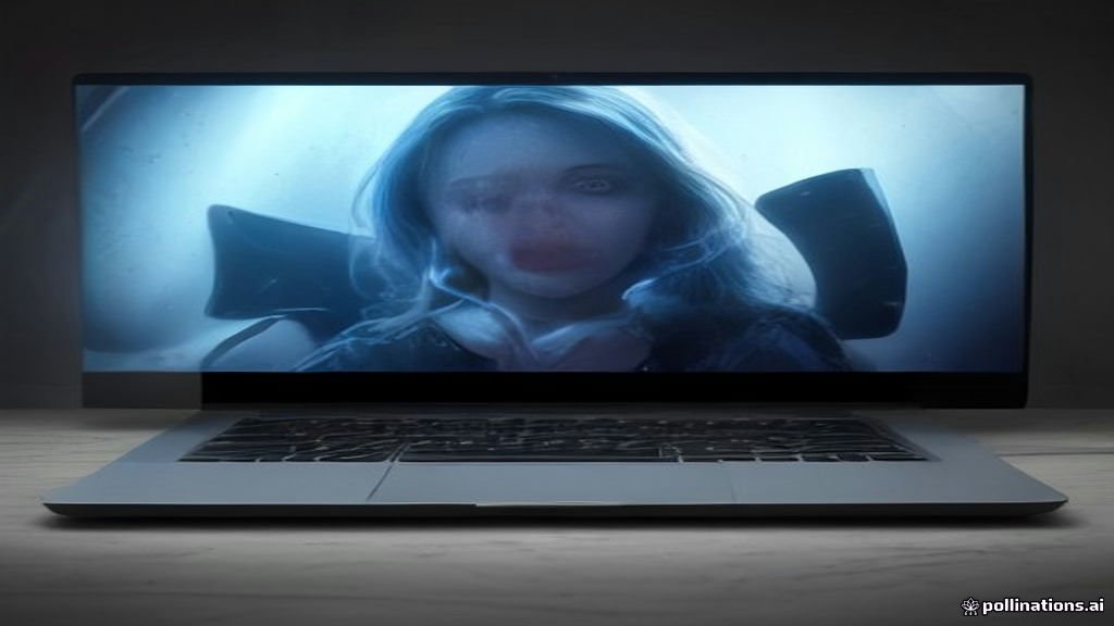 A modern laptop on a desk displaying a disk system imaging and backup interface connected to an external drive.