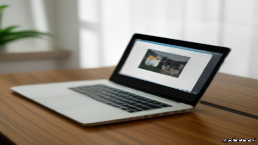 Modern laptop showing operating system settings on a desk