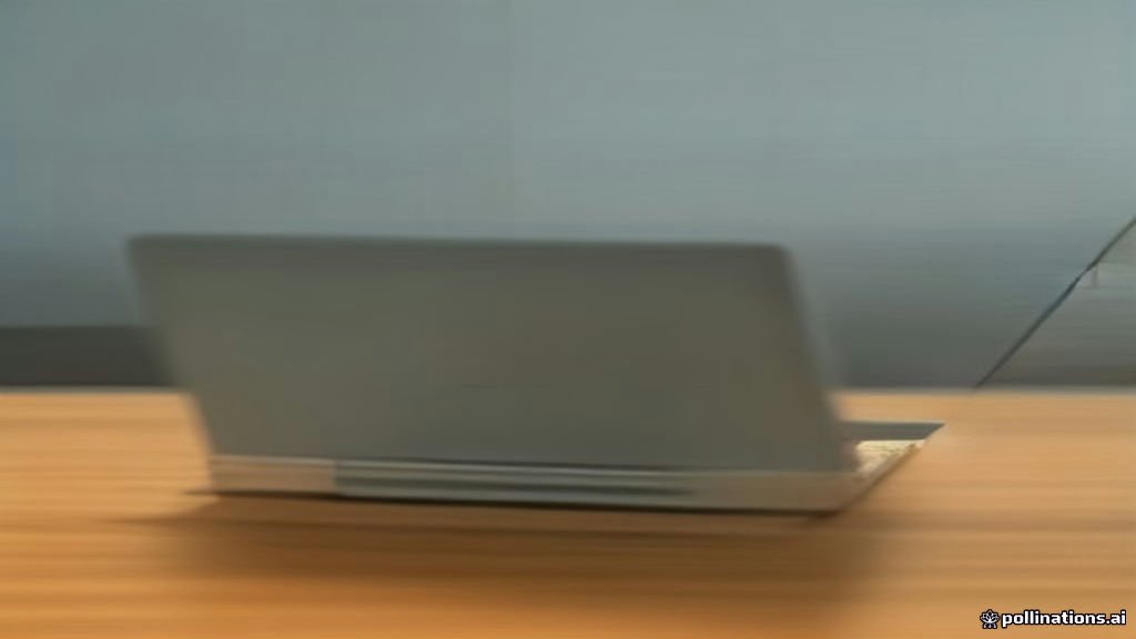 A modern laptop on a clean desk workspace showing an open browser