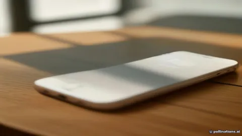 Smartphone on a desk displaying the device settings menu with user profile options