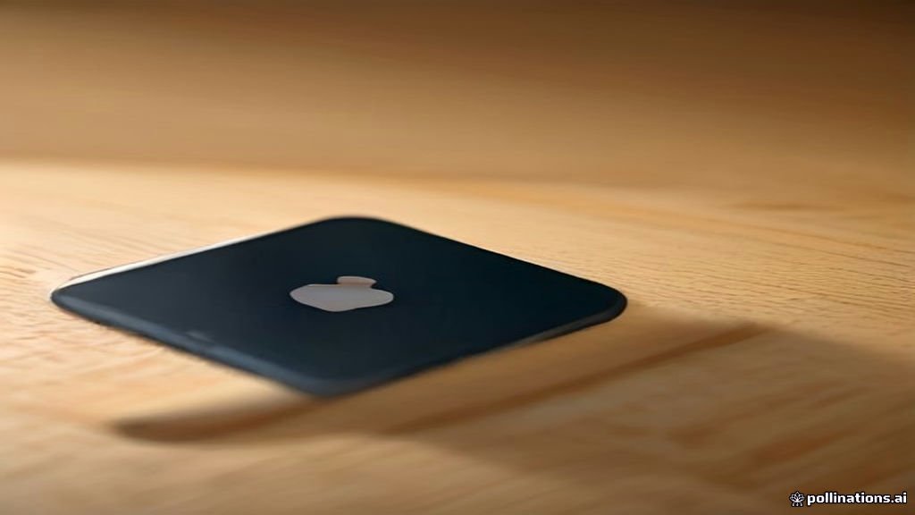 An iPhone resting on a wooden desk showing a loading screen.