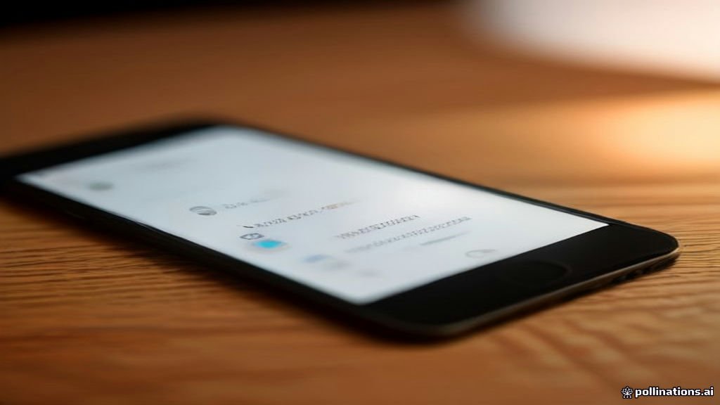 Smartphone displaying a notification on screen