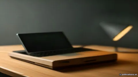 A modern Wi-Fi router on a desk with glowing status lights.