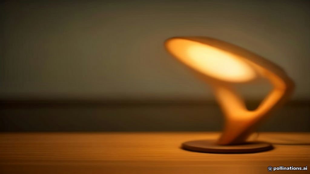 A wireless router on a desk showing an orange status light.