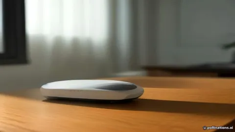 A modern Wi-Fi router on a clean desk