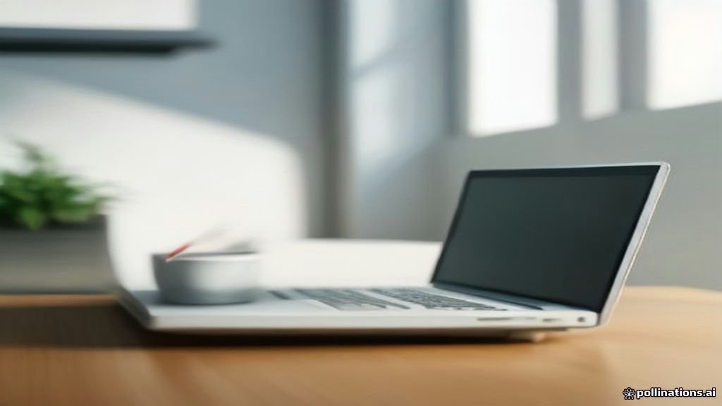A user working on a Windows laptop on a clean desk.