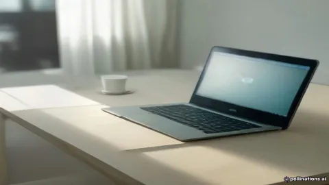 Laptop connected to a printer on a desk